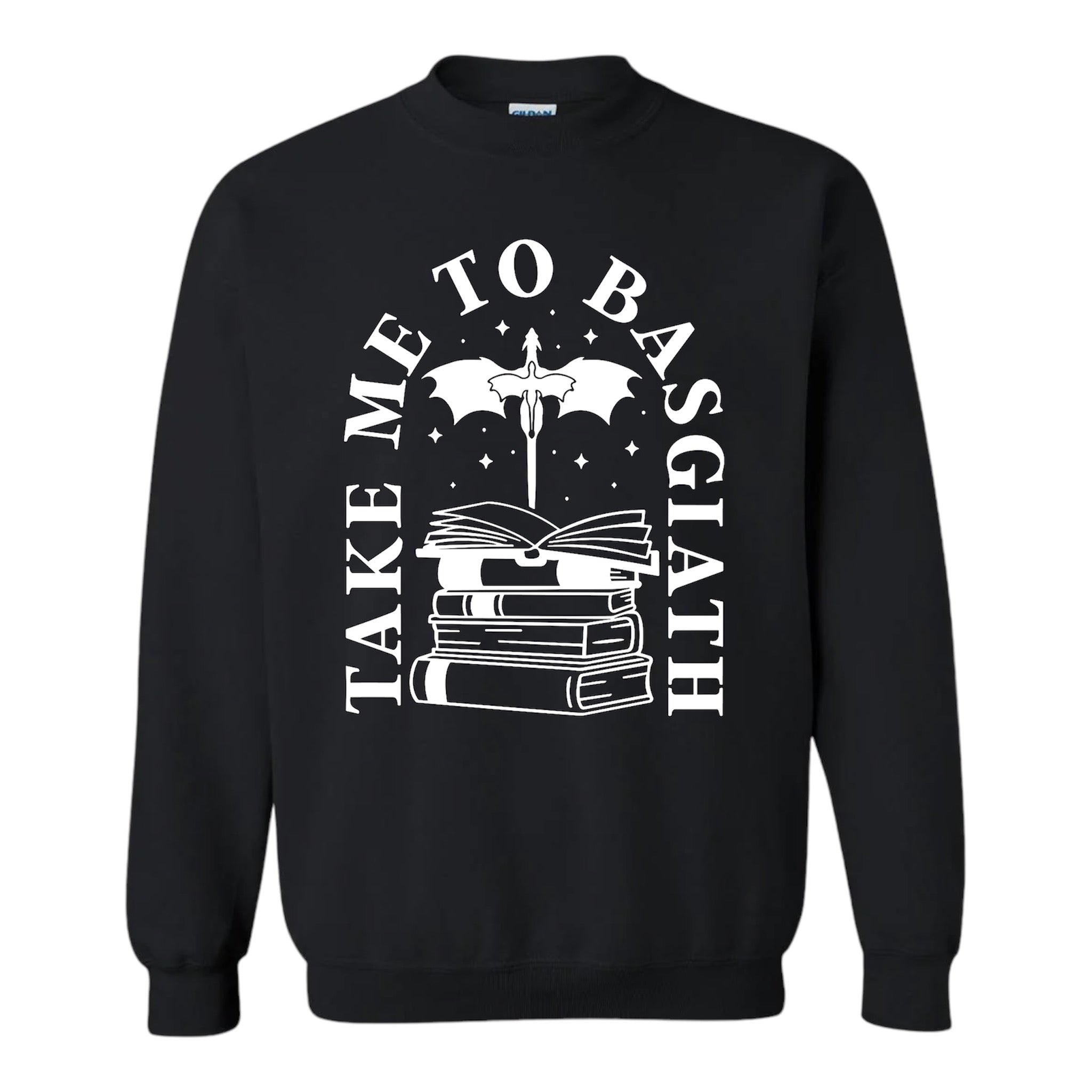 PAWS AND PAGES CO. TAKE ME TO BASGIATH CREWNECK